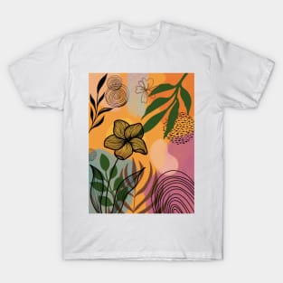 Abstract boho botanical illustration T-Shirt